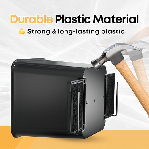 Car Trash Can 2L with Stability Wings & Velcro for Extra Stability ??Magic Strip & Clip for Fabric & Rubber Mats ??Durable Plastic, Easy Pull Trash Bags Included ??Black