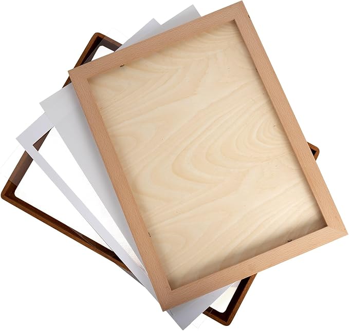 Natural Wood Photo Frames Inspired Tabletop Picture Frame with Mat, Vertical or Horizontal Display (Teak, 18x24 matted to 16x20)
