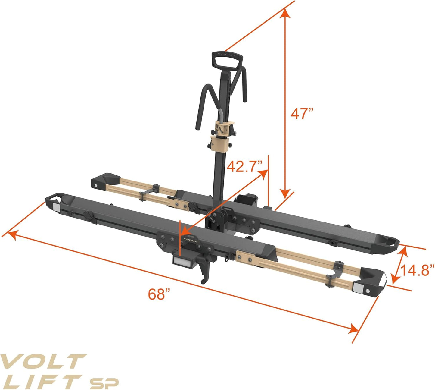 HYPERAX Volt Lift SP -E Bike Hitch Mount Platform Style 2 Bikes Carrier for Car, SUV, Truck, Sedan, Tilting e-Bike Rack for Hitch Fits Up to 2 * 80 lbs Bike -NO RV USE!