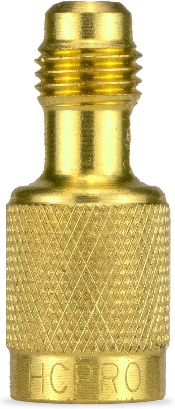HCPRO R410A Straight Adapter | 1/4" SAE Male × 5/16" (1/2"-20 UNF) Female | HVAC Refrigerant Coupler Fitting | Mini Split AC Charging Tool | Air Conditioner Service Connector