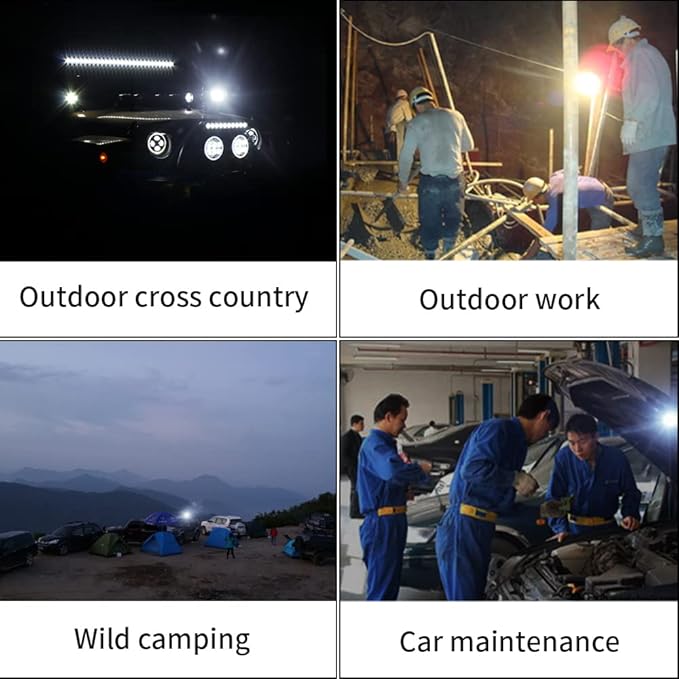 Exzeit Magnetic Light, Led Work Light with Strong Magnetic Base Cigarette Lighter Powered, 36W Portable Flood Light for Car Tractor Truck Camping, Emergency Engineering Repairs, 12/24V