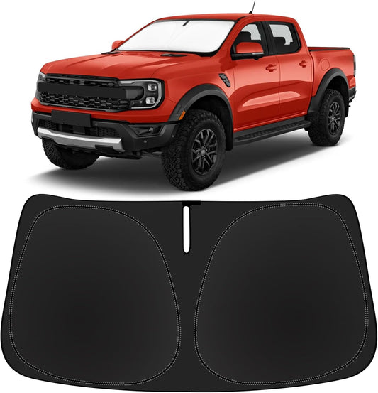 Sun Shade Windshield Sunshades for 2019-2024 2025 2026 Ford Ranger Accessories Windshield Cover Fits Ranger 240T Coating Window Shields Sun Visor Protector Sun Blocker Keeps Car Cool