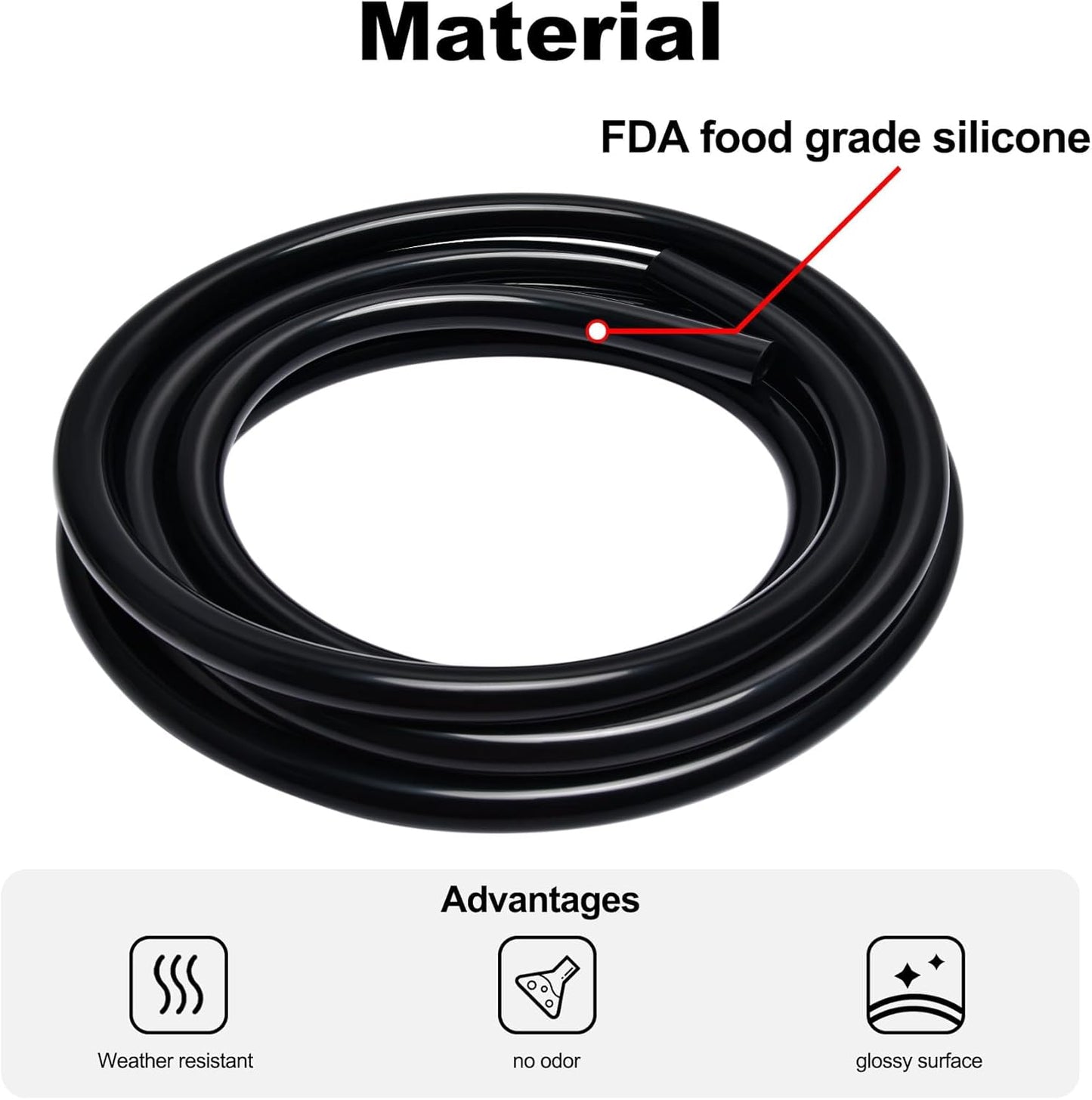 EVIL ENERGY 5/32 1/4 5/16 1/2 Silicone Vacuum Tubing Hose Line Kit 5FT 130PSI Max Pressure (4mm 6mm 8mm 12.7mm)