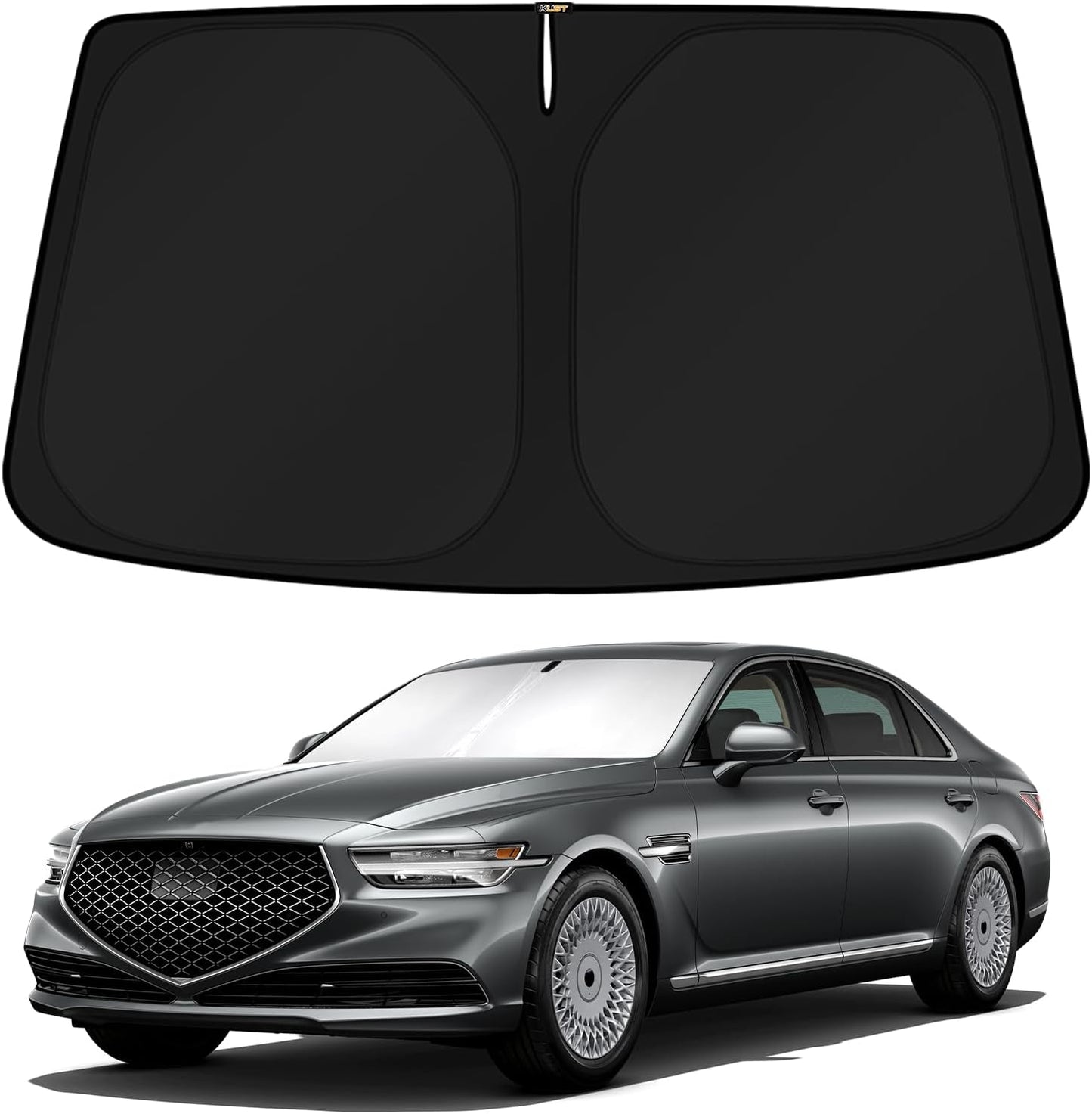 KUST Windshield Sun Shade for 2017-2022 Genesis G90 Sedan Accessories Custom Fit Sunshade Sun Visor Protector Foldable Blocks UV Rays Keep Your Car Cooler