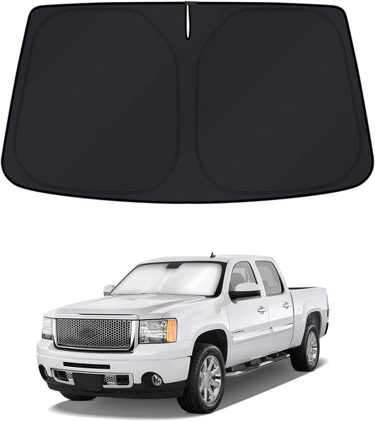 KUST Windshield Sun Shade for Chevrolet Silverado/GMC Sierra 2007-2013 Window Shade Sun Visor Cover Foldable Blocks UV Rays Keep Your Car Cooler