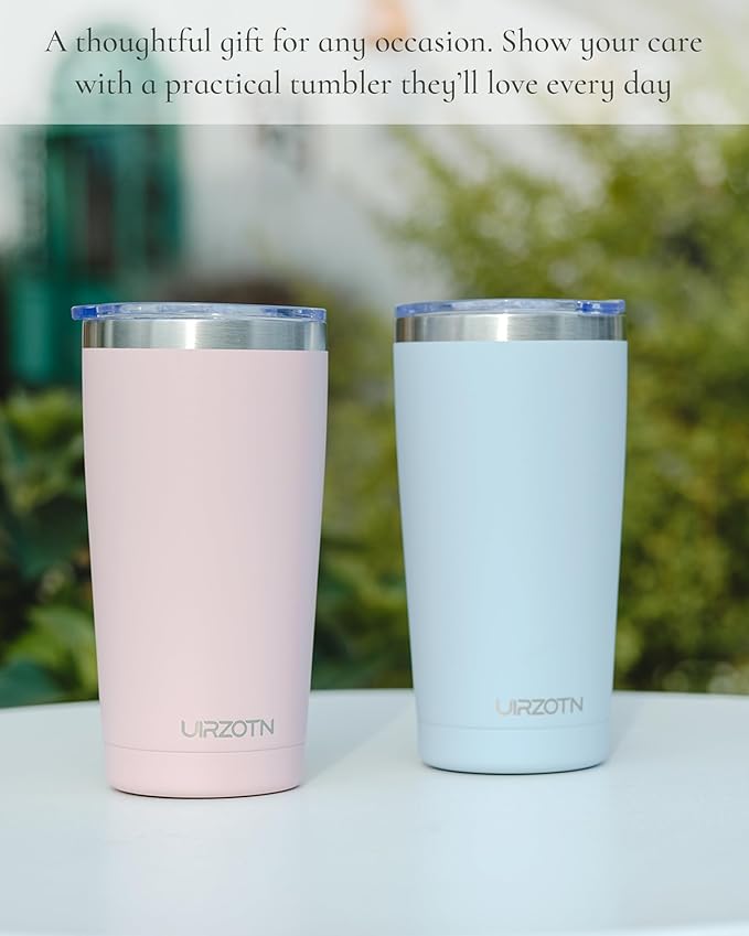 Travel Coffee Tumbler 20oz, Leakproof Travel Coffee Mug with Lid and Straw, Stainless Steel Double Wall Vacuum Insulated Tumbler for Hot/Iced Drinks (Textured Matte, Army Green)