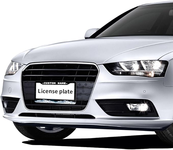 Custom License Plate Frame Snow-Capped Mountains 2 Pack Personalized Add Text Black Custom License Plate Frame with Standard Us Canada Vehicles 12.3 X 6.3in