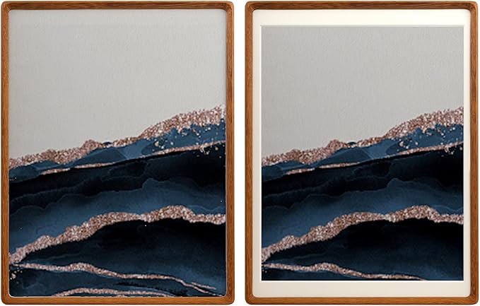 Natural Wood Photo Frames Inspired Tabletop Picture Frame with Mat, Vertical or Horizontal Display (Teak, 14x17 matted to 11x14)