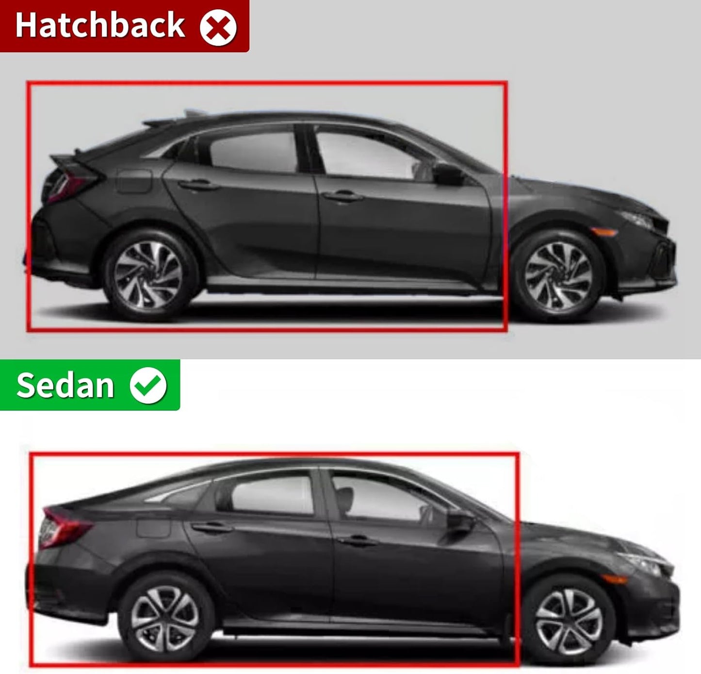 Rain Guards Side Window Visor Vent Outside Mount, 4PCS Fits for Honda Civic 4 Door Sedan 2016 2017 2018 2019 2020 2021 Model Only