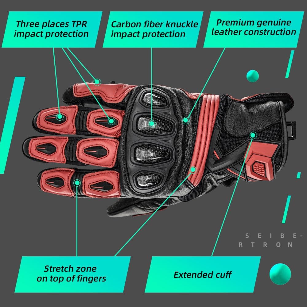 Seibertron SPS Series Touchscreen Motorcycle Motocross BMX ATV MTB Bicycle Cycling Full or Half Finger Gloves Adult and Youth