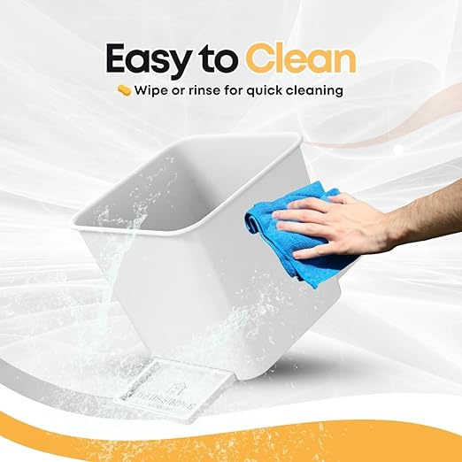Car Trash Can 2L with Stability Wings & Velcro for Extra Stability ??Magic Strip & Clip for Fabric & Rubber Mats ??Durable Plastic, Easy Pull Trash Bags Included ??White