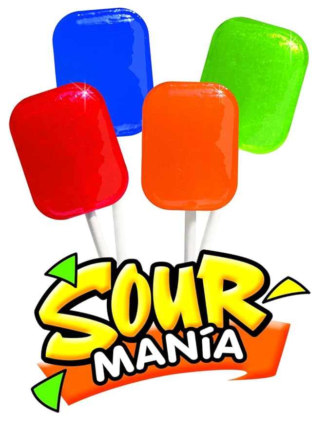 Yummy Lix Sour Mania Gourmet Lollipops, (Pack of 24)