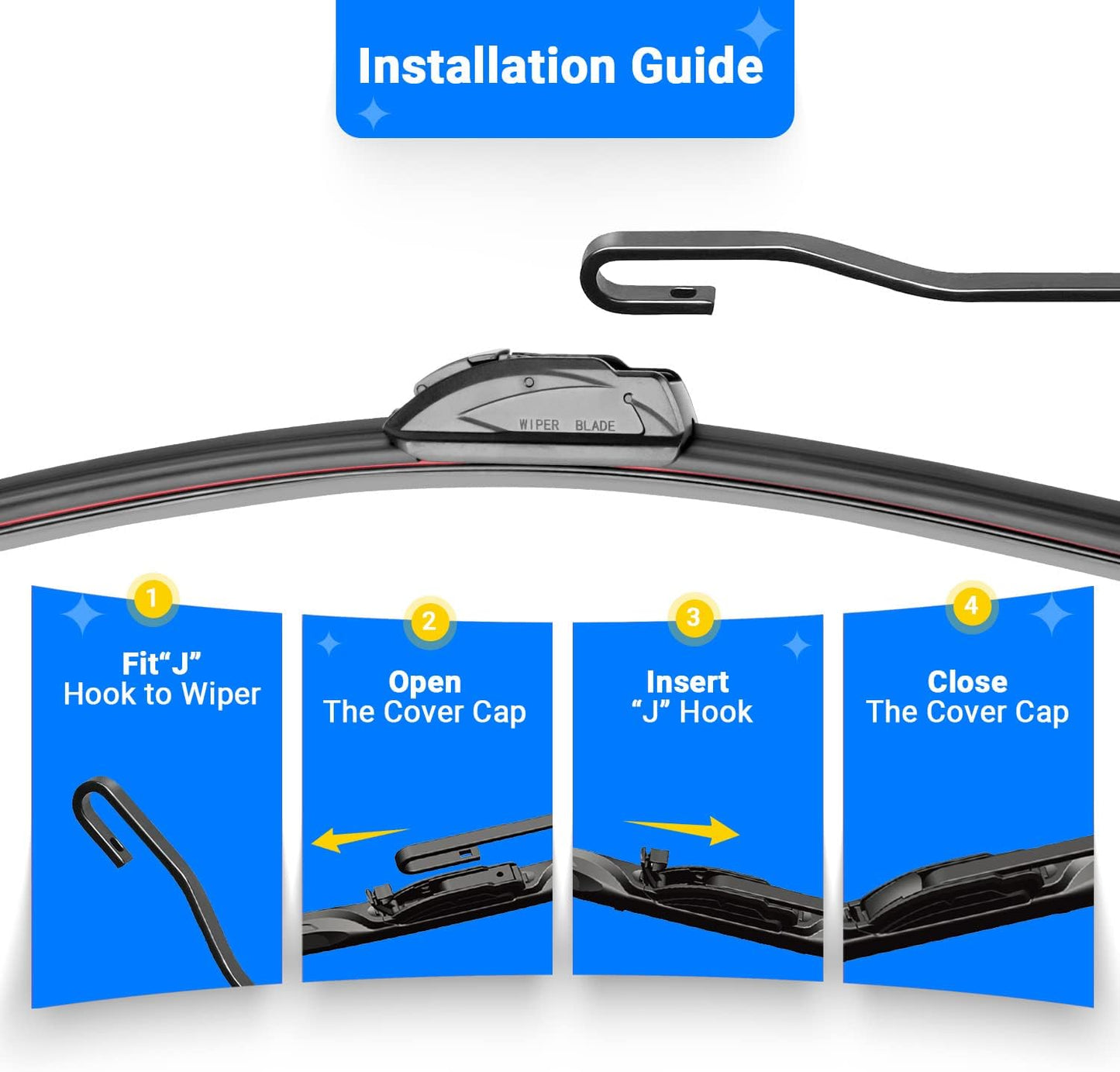 Windshield Wiper Blades Replacement for Dodge Durango 2004 2005 2006 2007 2008 2009 Original Factory Quality Front Rear Wipers Blade Set for My Car - 26" 21" 14" (Pack of 3)