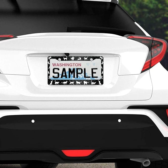 2Pcs Cat License Plate Frame Pet Animal License Plate Frames for Car Decorative Parts License Plate for Standard Us Canada License Plate Holder 12x6 Inch