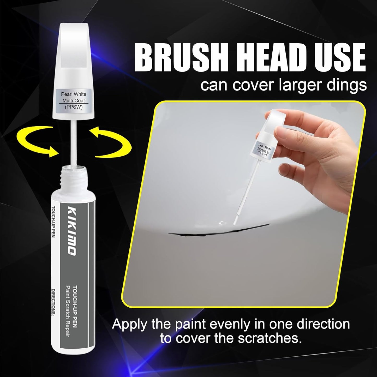 KIKIMO for Tesla Touch Up Paint(Ultra Red(PR01)), Car Paint Repair Kit for Tesla Model Y/3/S/X, 2 In 1 Scratches Repair with Pen Tip and Brush, Color-Matched for Quick & Easy Fix