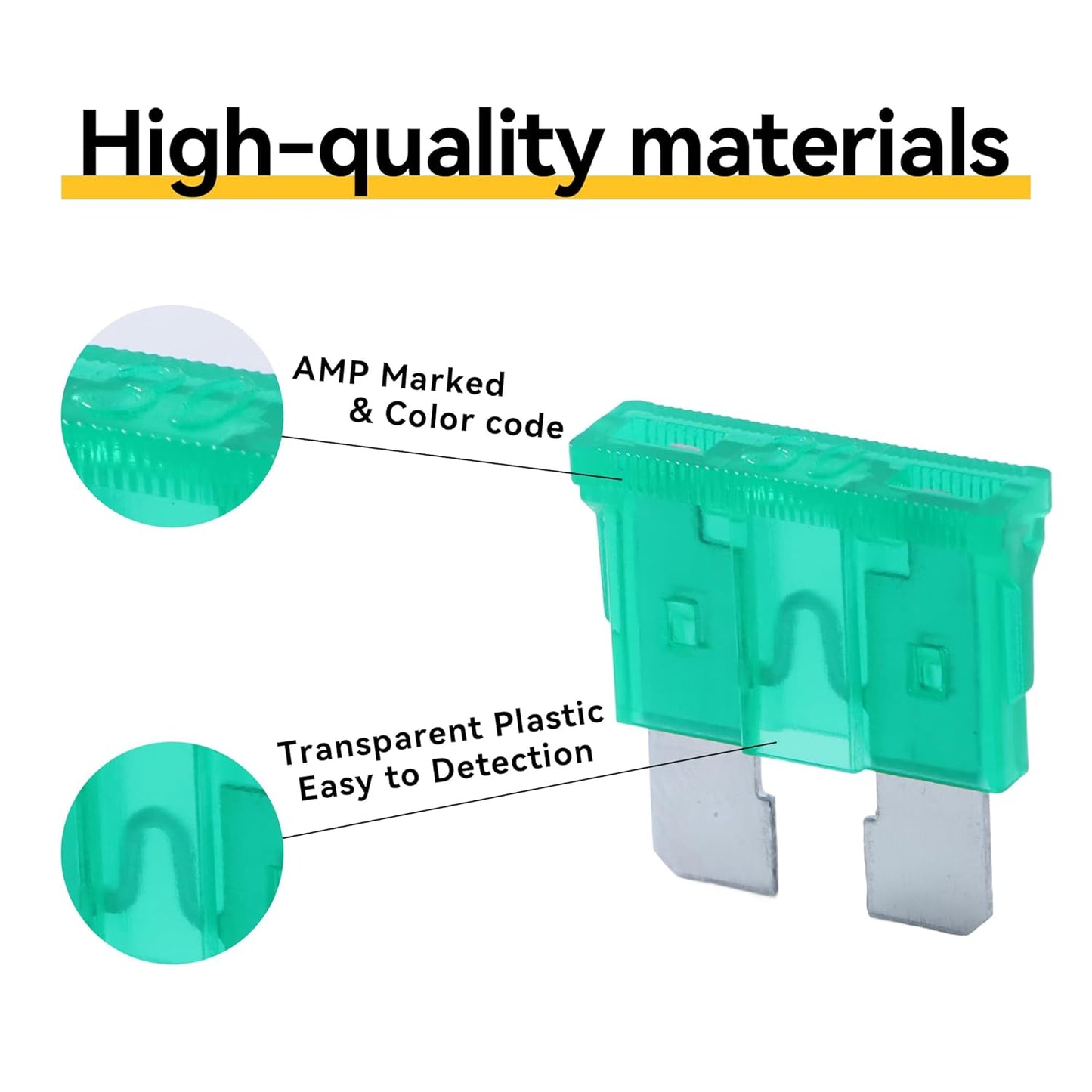 100 Pack Auto Fuses 30 AMP ATC/ATO Standard Regular Fuse Blade 30A Car Truck Boat Marine RV