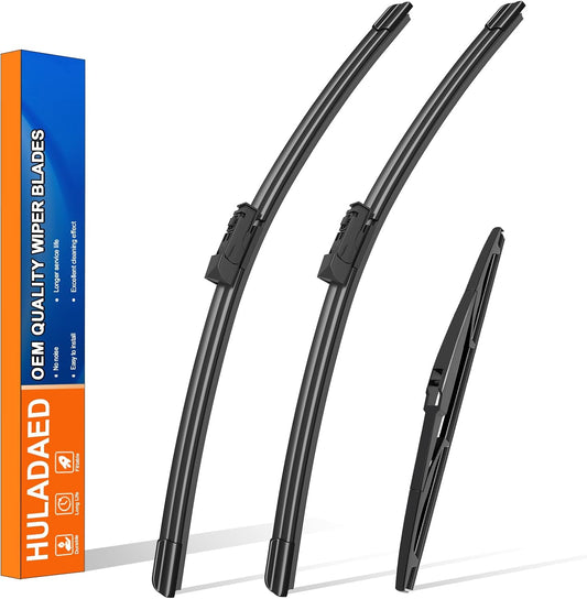 HULADAED® 28'' 16'' 16'' Windshield Wipers Replacement for Toyota Prius 2023-2016,Silicone Front Rear Wiper blades for MY Car-All Weather & Quiet(3 PACK)