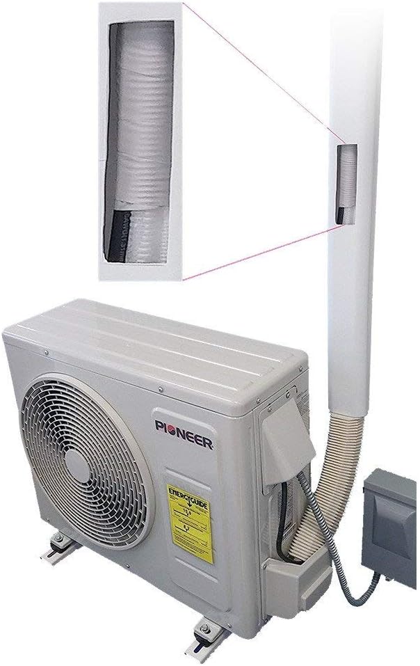 Pioneer Decorative PVC Wide Line Cover Kit for Mini Split Air Conditioners and Heat Pumps