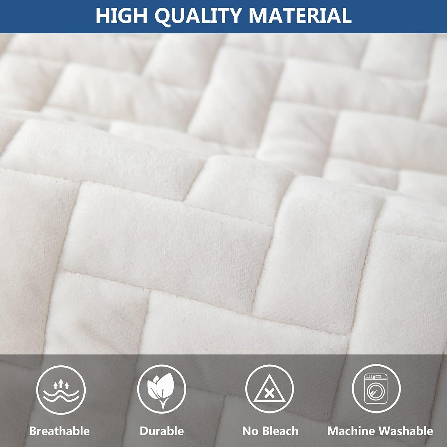 Eismodra Couch Cover,Sectional Couch Covers,Sofa Covers for 3 Cushion Couch,Anti-Slip Sofa Slipcovers for Dogs Cats Kids Loveseat Recliner L Shaped Armrest Backrest,White 43''x63''(Only 1 Piece)