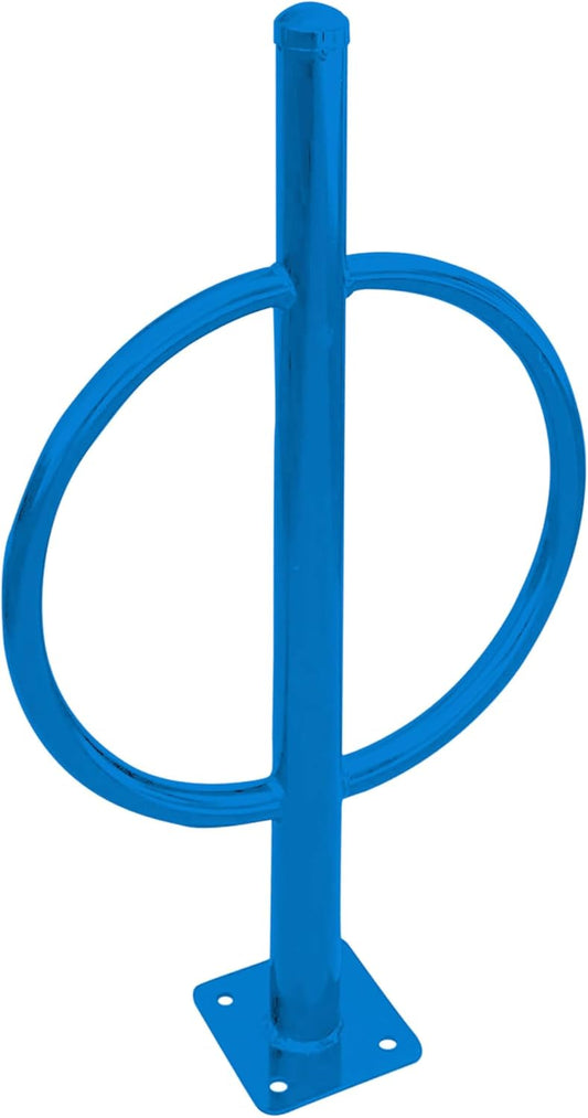 Sandbaggy Post and Ring Bike Rack - Commercial Bike Racks - Galvanized Steel - Anti-Theft Design - In Ground, Apartments, Sidewalks, Industrial (Blue, 10)