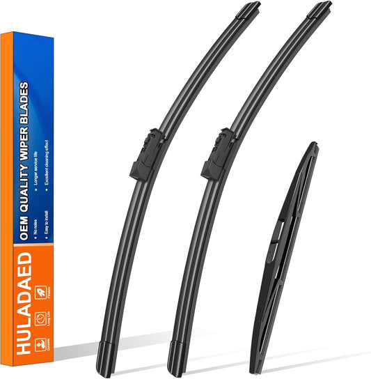 HULADAED® 26'' 16'' 12'' Windshield Wipers Replacement for Subaru Crosstrek 2023-2018,Silicone Front Rear Wiper blades for MY Car-All Weather & Quiet(3 PACK)