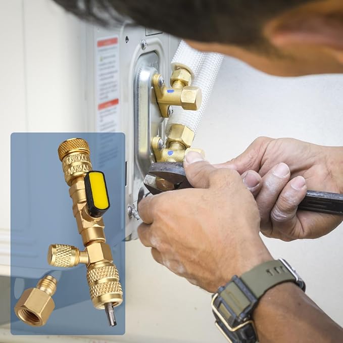 Valve Core Remover Tool - Dual Size SAE 1/4 & 5/16 Port Valve Core Remover/Installer Exclusive for Home HVAC (R22 R12 R407 R32 R404 R410A R600 Compatible, Not for A/C Use) with 20 PCS Valve Cores
