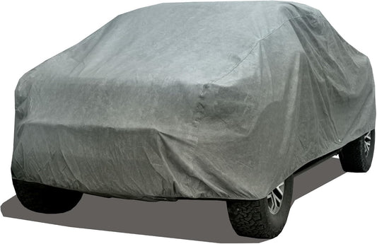 All Weather Waterproof Truck Cover, 7-Layer Non-Woven Cotton Truck Covers for Automobiles Car Snow Cover, Full Exterior Covers, Winter Rain Sun Sedan, Grey, Size Truck T3 241”-250”
