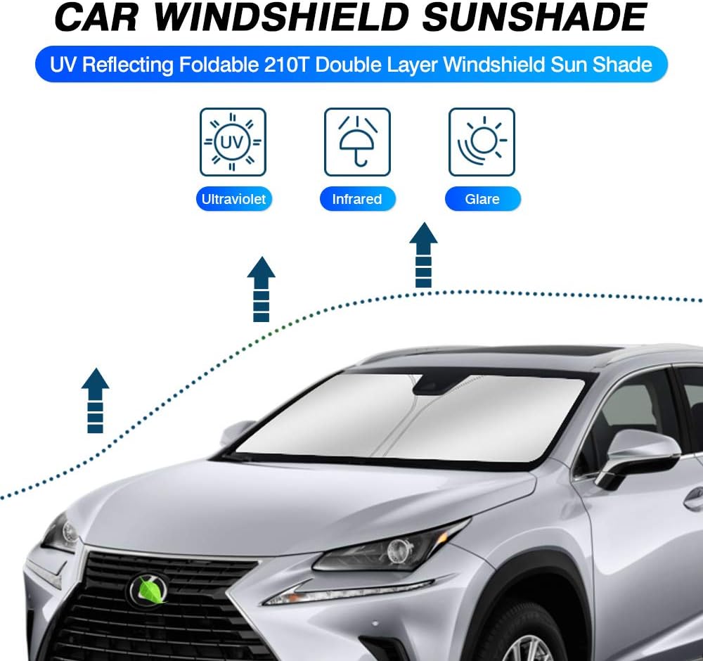 KUST Windshield Sun Shade for 2015-2021 Lexus NX300h/NX300/NX200t Accessories Sunshade Window Sun Visor Protector Foldable Blocks UV Rays Keep Your Car Cooler