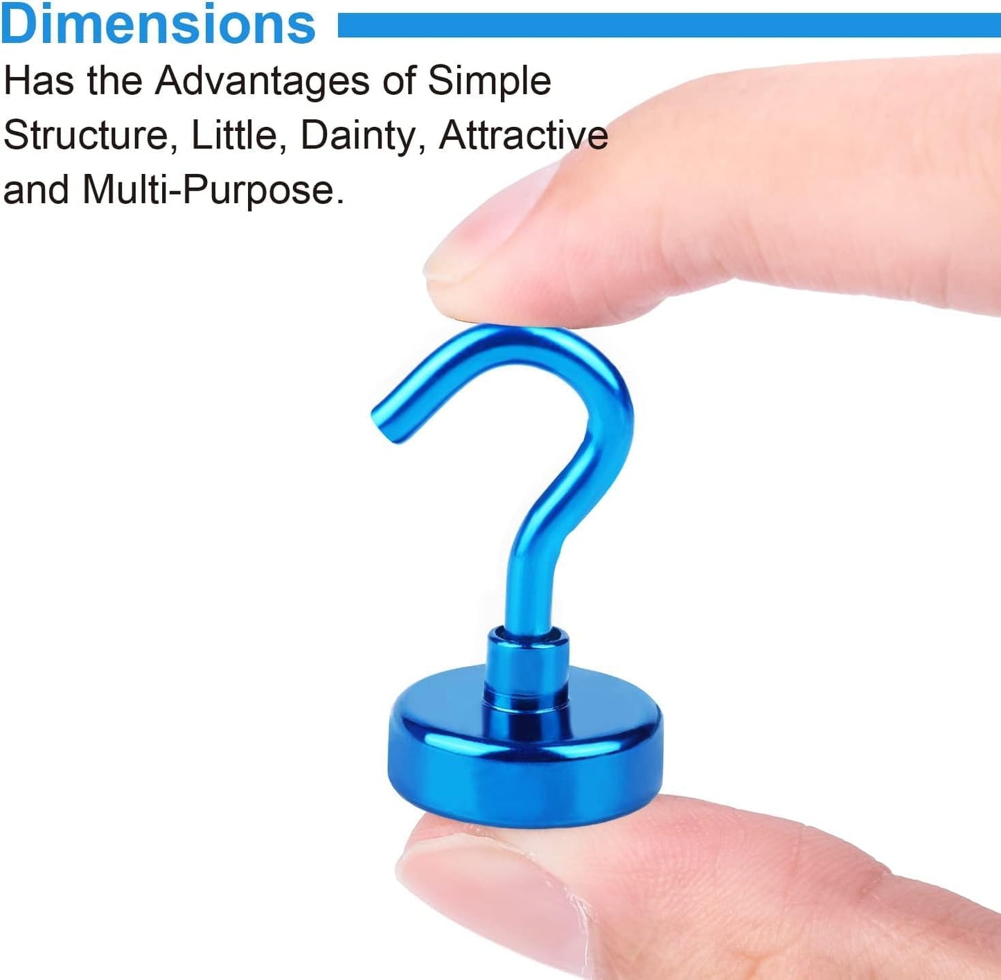 DIYMAG Magnetic Hooks, 30Lbs Strong Heavy Duty Cruise Magnet S-Hooks for Classroom, Fridge, Hanging, Cabins, Grill, Kitchen, Garage, Workplace and Office Etc, (20 Pack-Blue)