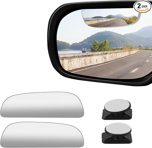 2 pcs Blind Spot Mirrors, HD Glass Convex 360° Wide Angle Side Rear View Mirror with ABS Housing for Cars SUV and Trucks