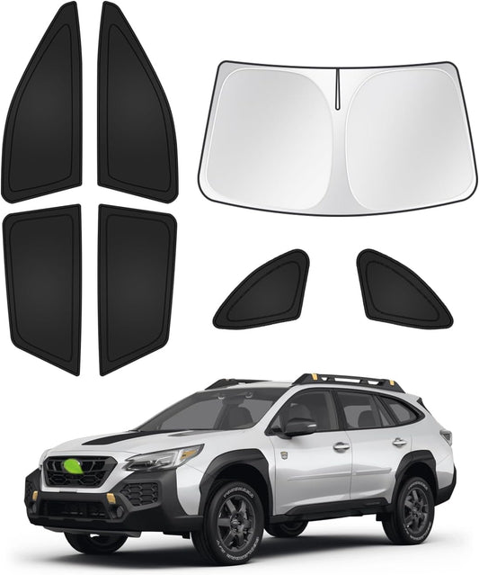Sunshades for 2020-2025 Subaru Outback Accessories Windshield Sun Shade Side Rear Window Shade Cover Sun Visor Shield Privacy Protection Keep Vehicle Cool Black 7PCS