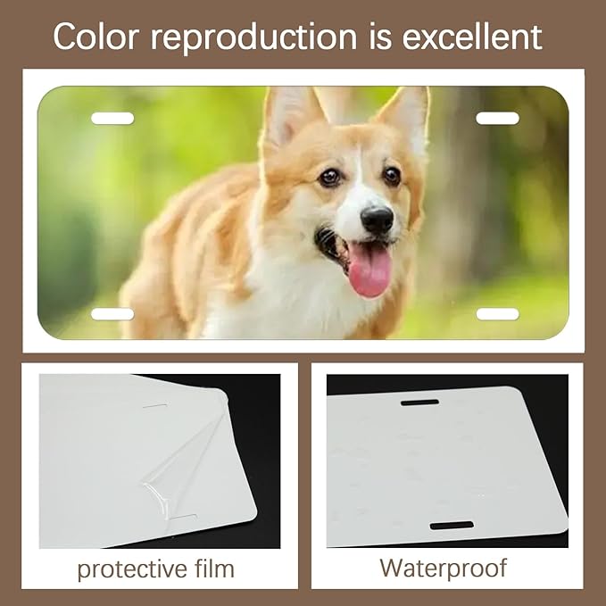 5 Pack Sublimation License Plate Blank Aluminium White Front License Plate Tag Car Automotive for Sublimation DIY Custom
