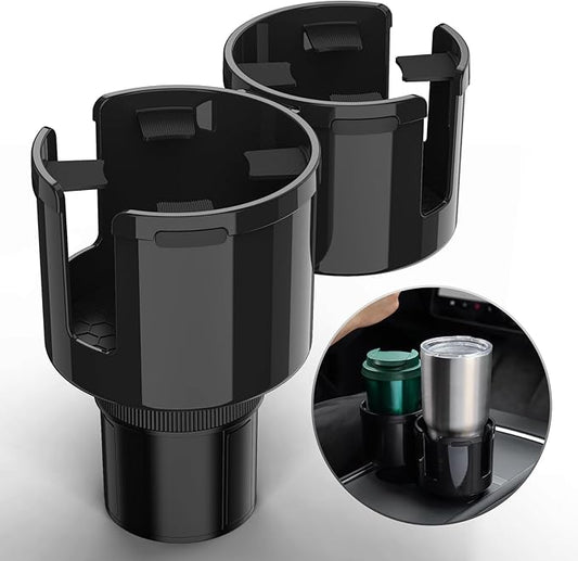 Car Cup Holder Expander, 2 in 1 Adapter with Expandable Base, Fits Yeti, Hydroflask, Large Water Bottles 10-46 OZ