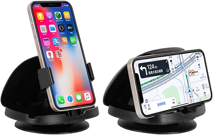 Phone Mount for Car, 360° Rotatable Dashboard Horizontal & Vertical Viewing Cell Phone Holder, Washable Reusable Car Phone Mount，for Mobile Phones