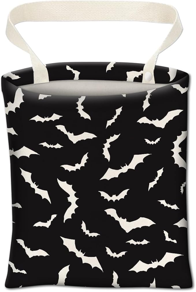 Car Trash Can, Cute Car Trash Bag, Hanging Car Organizer and Storage Bag, Trash Bin for Car Accessories, Vehicle, Travelling, Camping Halloween Bats Pattern