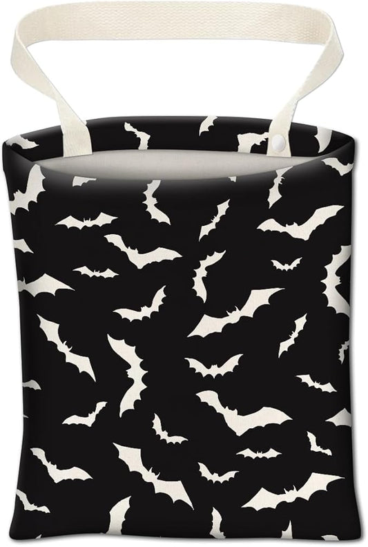 Car Trash Can, Cute Car Trash Bag, Hanging Car Organizer and Storage Bag, Trash Bin for Car Accessories, Vehicle, Travelling, Camping Halloween Bats Pattern