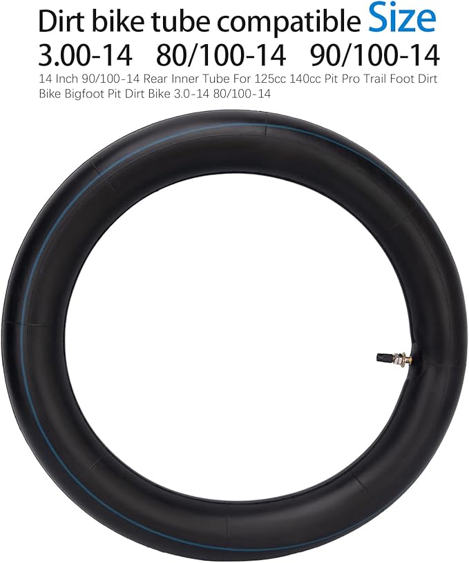 90/100-14" 3.00-14 inch Rear Inner Tube for 125cc 140cc Pit Pro Trail Foot Dirt Bike 2 Pack by Gator Parts