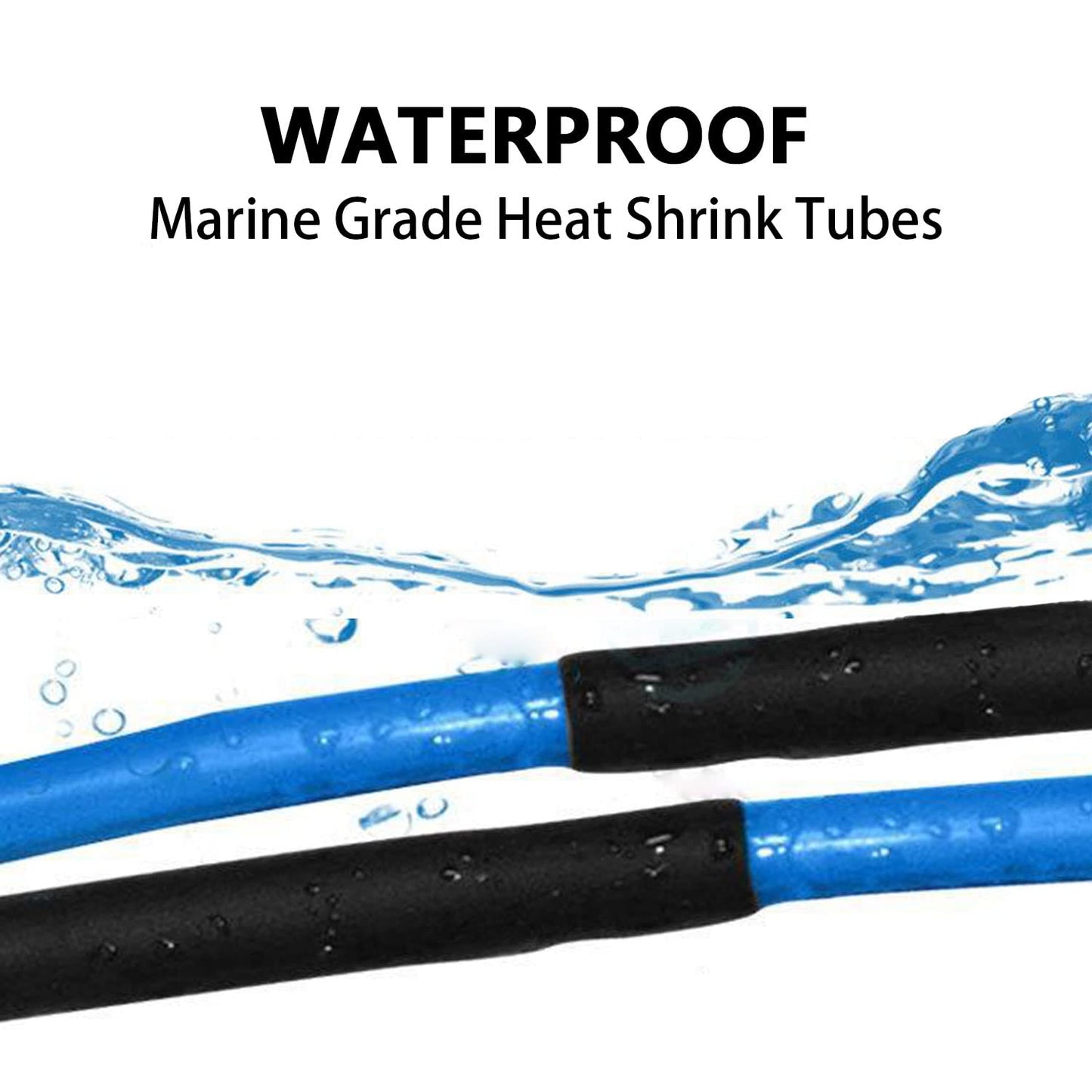 3:1 Ratio Heat Shrink Tubing Roll Adhesive Lined Industrial Marine Grade Dual Wall Heat Shrink Tube Waterproof and Sealed Black (1/2 inches(12.7 mm), 10 Feet)