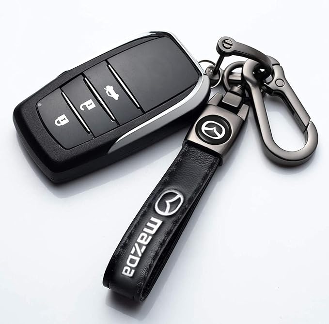 Combo of Car Tire Valve Caps&Car Key Chain Cars Compatible with Mazda M2 M3 M5 M6 MX5 RX7 RX8 A8 CX9 MX6 R3 CX-5 CX-7 CX-8, 4pcs Car Tire Dust Caps& Car Keychain Accessories