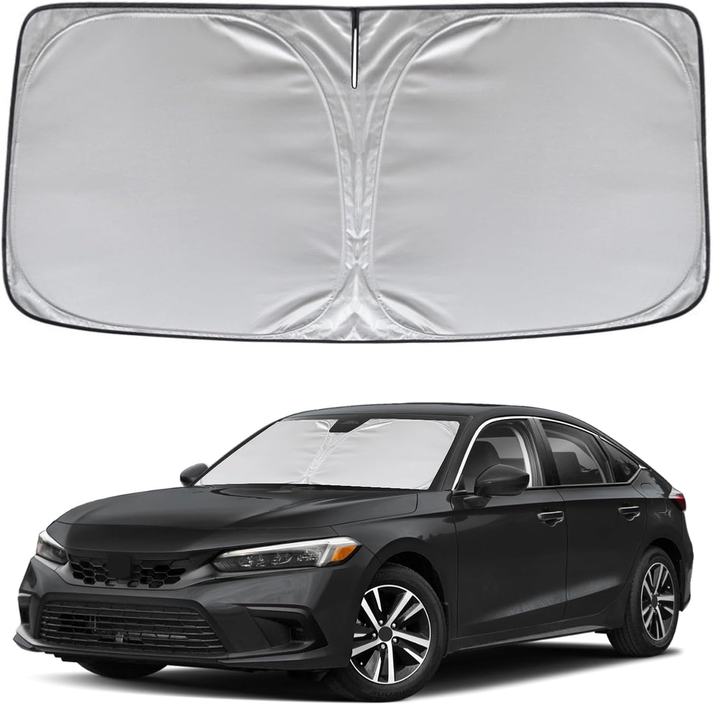 KAYZT Windshield Sun Shade for Honda Civic 2022-2025 11th Gen Foldable Sunshade Front Window Custom Fit Accessories