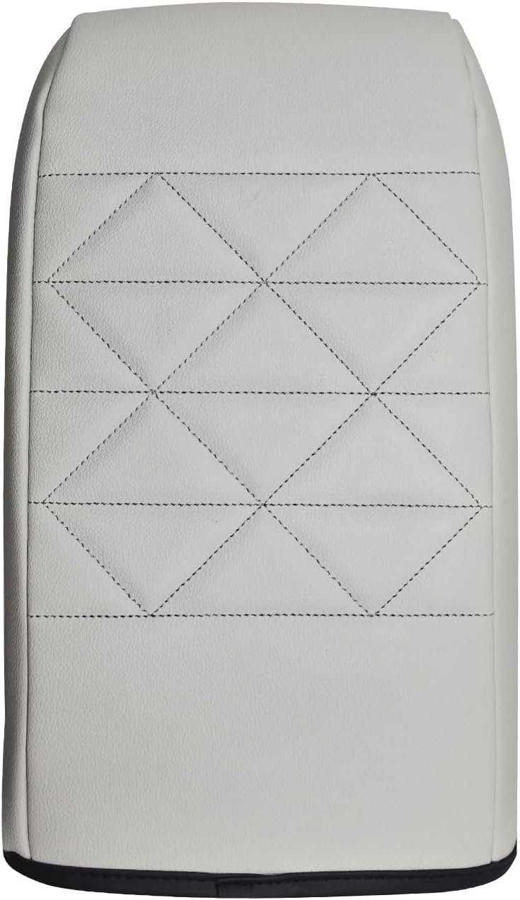 Muslogy for Accord 2025 2024 2023 Center Console Cover Armrest Pad Vegan Leather Extra Soft Armrest Lid Protector Compatible with Honda Accord LX EX Sport Hybrid EX-L Sport-L Touring (V2 White)