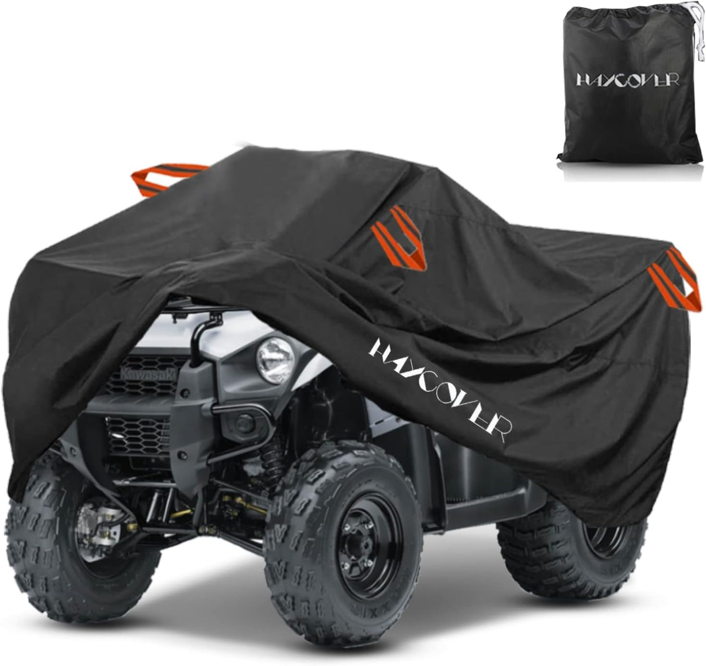 ATV Cover Waterproof for Polaris Sportsman Yamaha Grizzly Honda Kawasaki with Straps Reflective Storge Black 82x47x45 inch(XL)