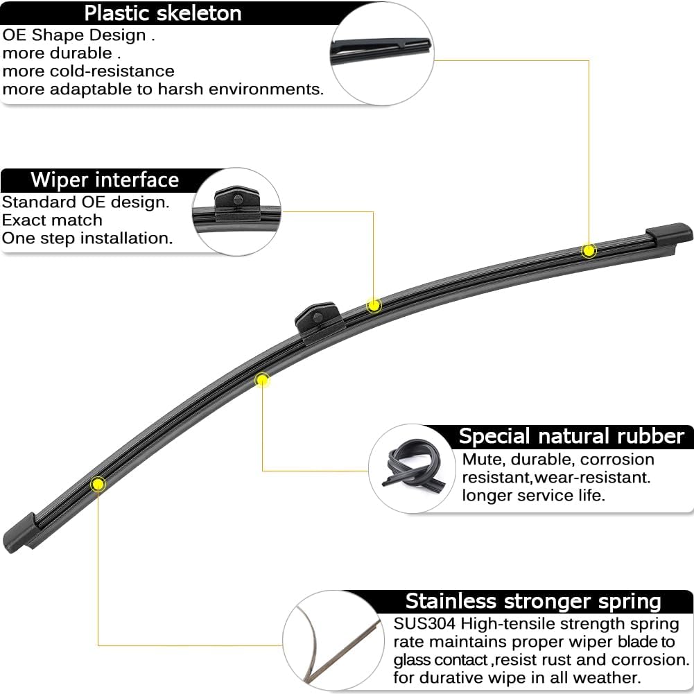 AUTOBOO 24"+20" Windshield Wipers With 13" Rear Wiper Blade Replacement for BMW X2 2018-2022-Original Factory Quality (Pack of 3)