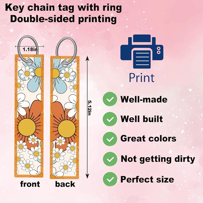 2pcs Colorful Dasiy Floral License Plate Frame for Women,Orange Floral car Decorative tag Frames Girly,Vintage Dasiy Flowers Plant Theme License Plate Cover Holder for Vehicle with car tag Keychain