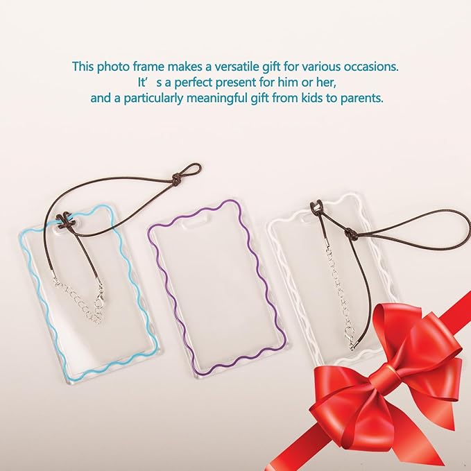 woyuan 3-Pack Acrylic Car Picture Frame, Custom Car Rear View Mirror Hanging Ornament with Photo - Personalized Acrylic Picture