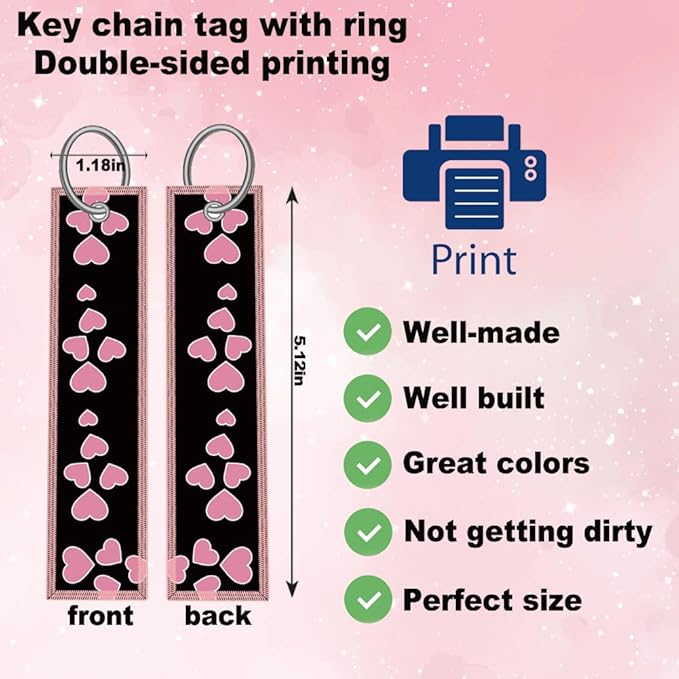 2pcs Pink Love Heart License Plate Frame for Women, Pink Love Hearts car Decorative tag Frames Girly,Beautiful License Plate Cover Holder for Vehicle with Double Sided car Keychain tag