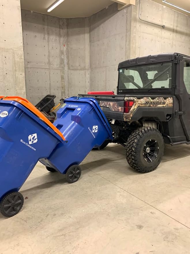American-Made Premium Single Can Receiver Mounted Garbage Hook with Can Coupler - by Garbage Commander