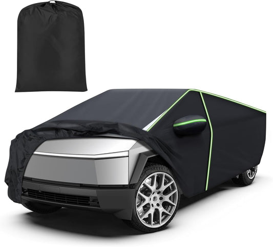 Mixsuper Liner Car Cover for Tesla Cybertruck 2024-2026, 7 Layers Waterproof Car Cover Accessories for Cybertruck with Zipper Door, Windproof Straps, Reflective Strips, Anti-UV, All Weather