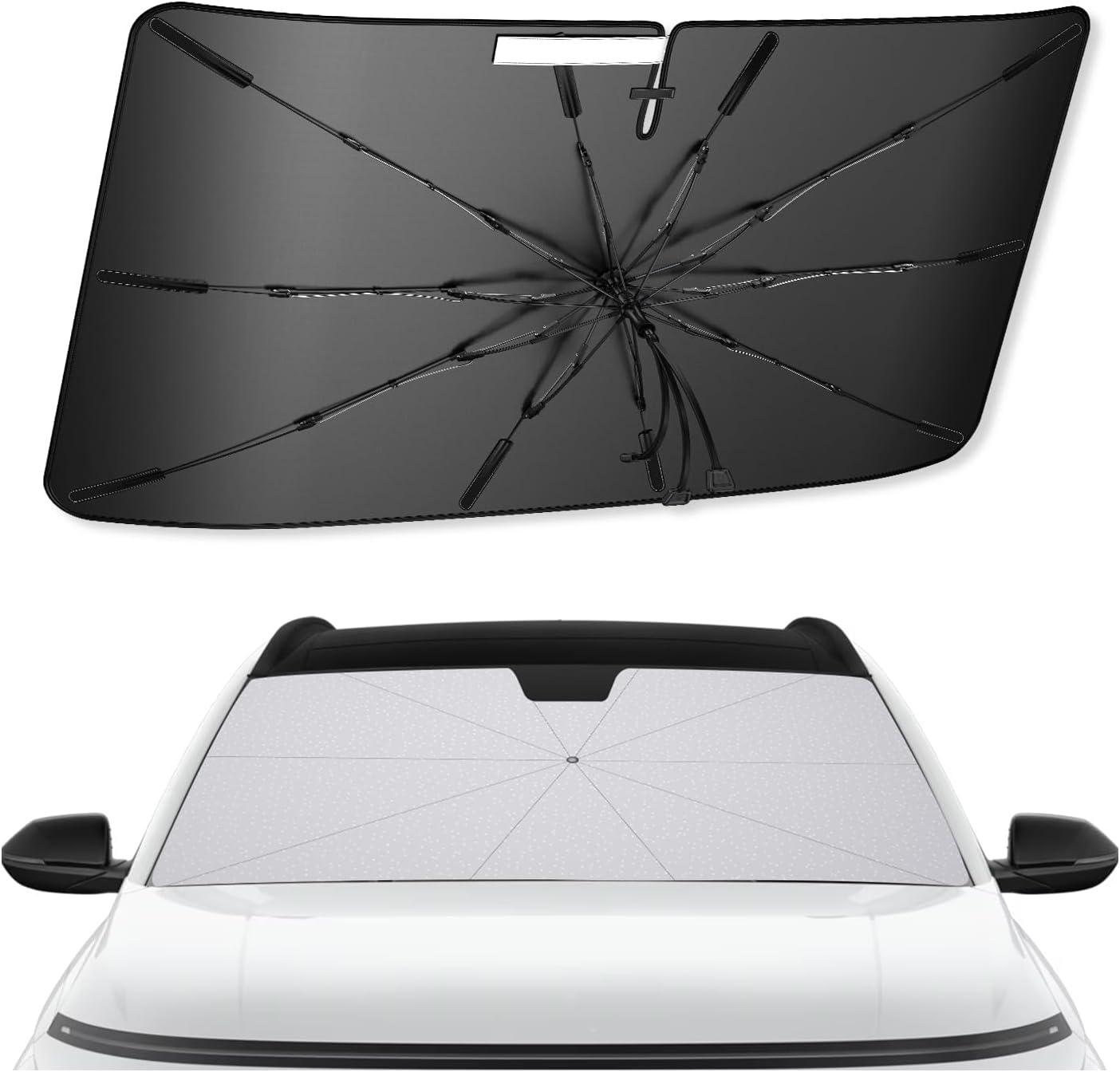 SXCY for 2024 2025 Hyundai Kona Windshield Umbrella Sunshade [Easier Foldable] for 2024 2025 Hyundai Kona Accessories 2025 Kona Sunshade Umbrella 2025 Kona Windshield Umbrella Sun Shade