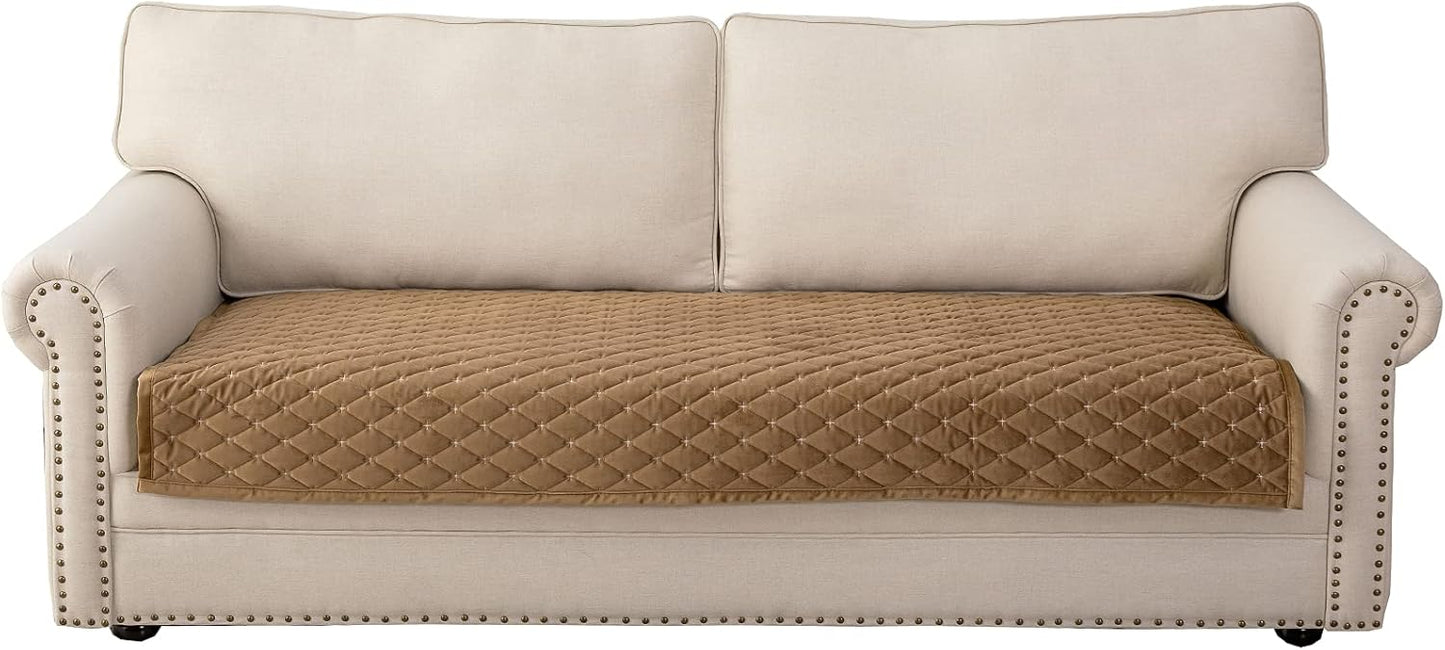 Eismodra Couch Cover,Sectional Couch Covers,Sofa Covers for 3 Cushion Couch,Anti-Slip Sofa Slipcovers for Dogs Cats Kids Loveseat Recliner L Shaped Armrest Backrest,Coffee 36''x47''(Only 1 Piece)